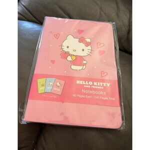 NWT Hello Kitty 3 Pack Notebooks 80 Pages Each/240 Pages Total